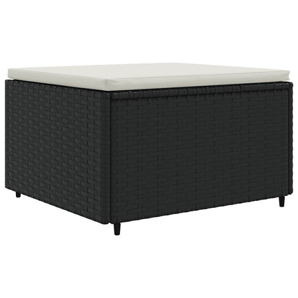 loungesæt til haven 7 dele med hynder polyrattan sort