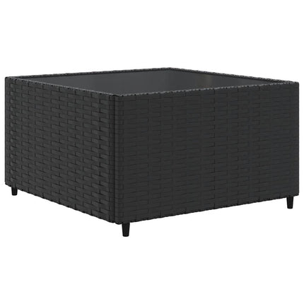 loungesæt til haven 7 dele med hynder polyrattan sort