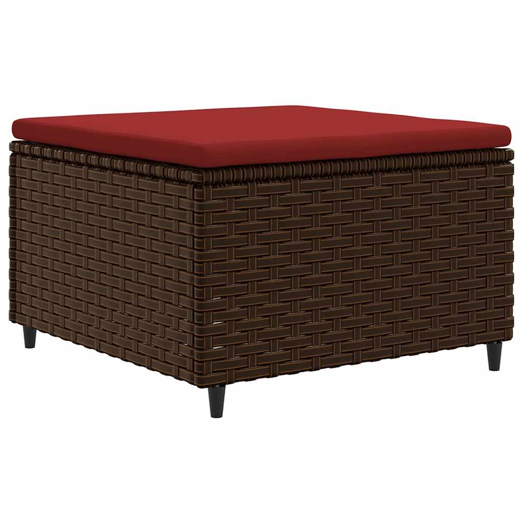loungesæt til haven 7 dele med hynder polyrattan brun