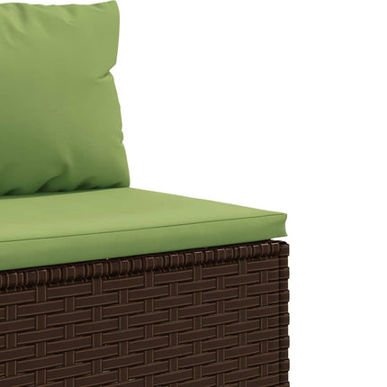 loungesæt til haven 7 dele med hynder polyrattan brun