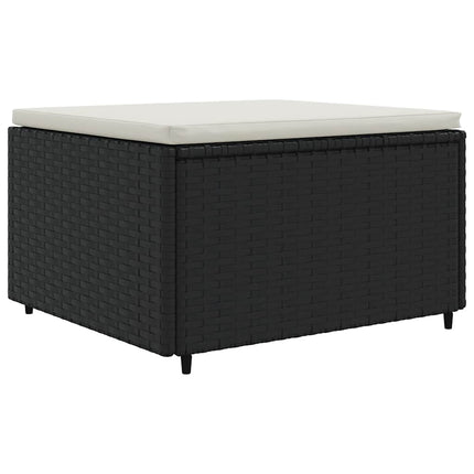 loungesæt til haven 8 dele med hynder polyrattan sort