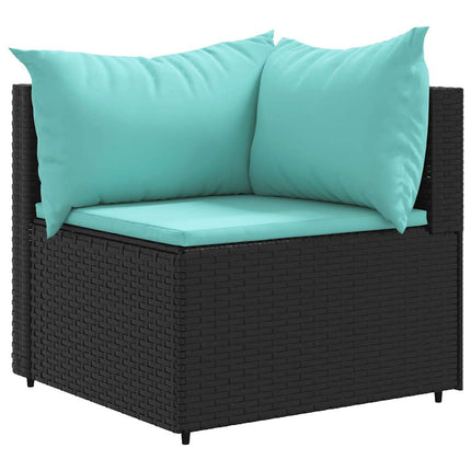 loungesæt til haven 9 dele med hynder polyrattan sort