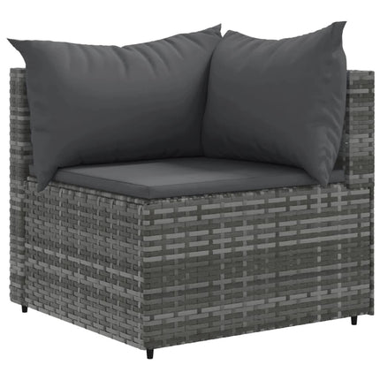 sofasæt til haven 9 dele med hynder polyrattan grå