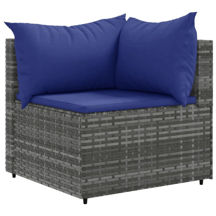 sofasæt til haven 9 dele med hynder polyrattan grå