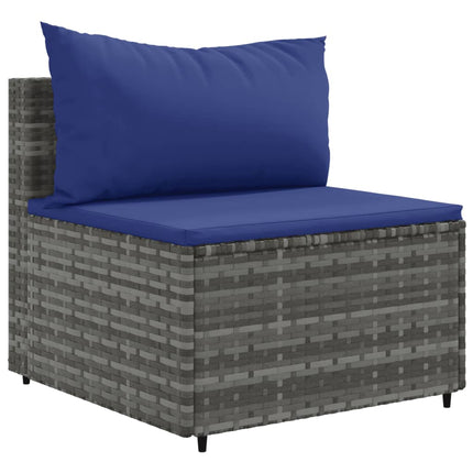 sofasæt til haven 9 dele med hynder polyrattan grå