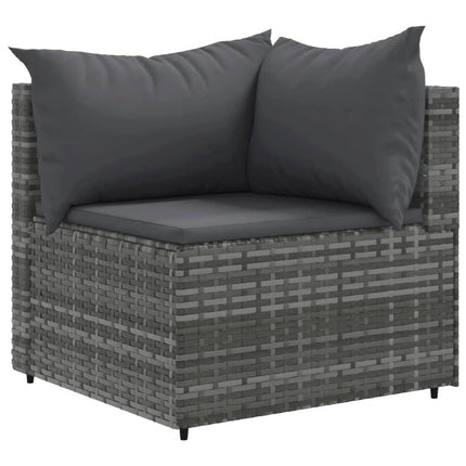 sofasæt til haven 10 dele med hynder polyrattan grå