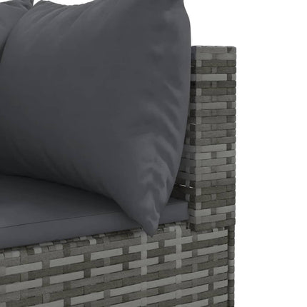 sofasæt til haven 10 dele med hynder polyrattan grå