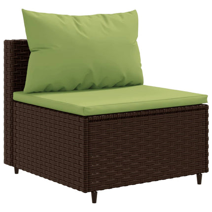 sofasæt til haven 10 dele med hynder polyrattan brun