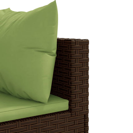 loungesæt til haven 11 dele med hynder polyrattan brun