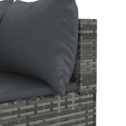 sofasæt til haven 10 dele med hynder polyrattan grå