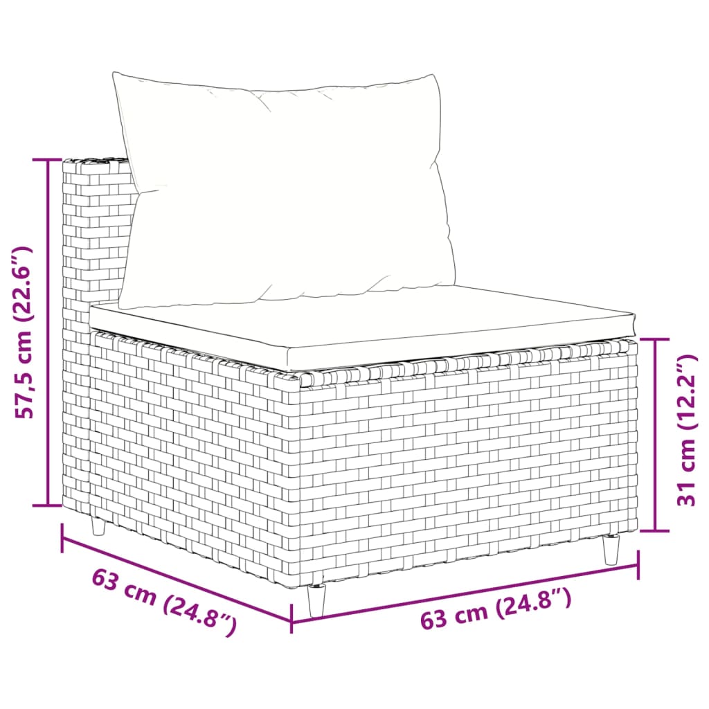 sofasæt til haven 10 dele med hynder polyrattan sort