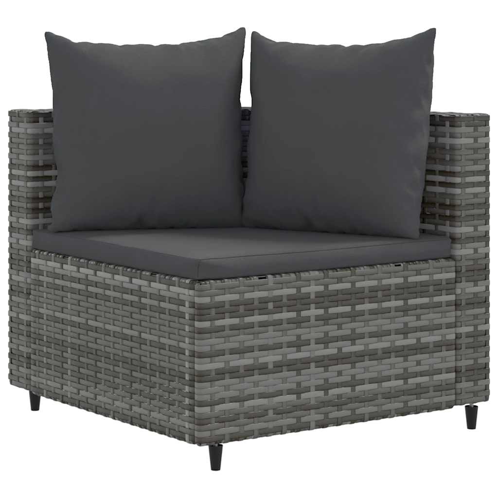 sofasæt til haven 4 dele med hynder polyrattan grå