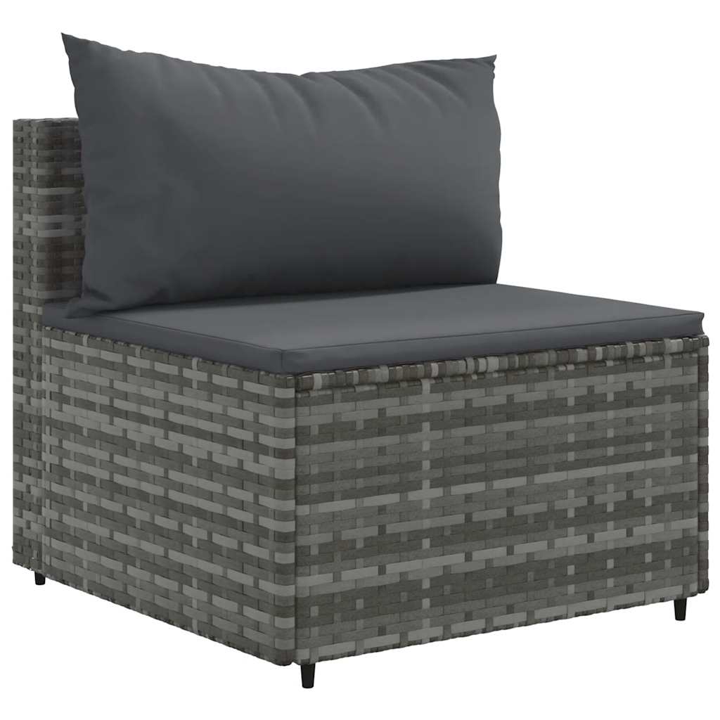 sofasæt til haven 4 dele med hynder polyrattan grå