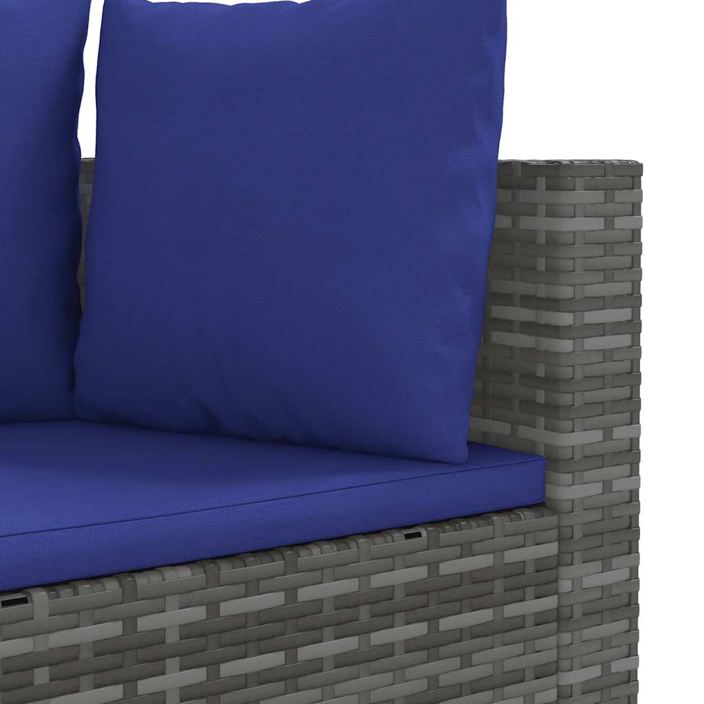 sofasæt til haven 4 dele med hynder polyrattan grå