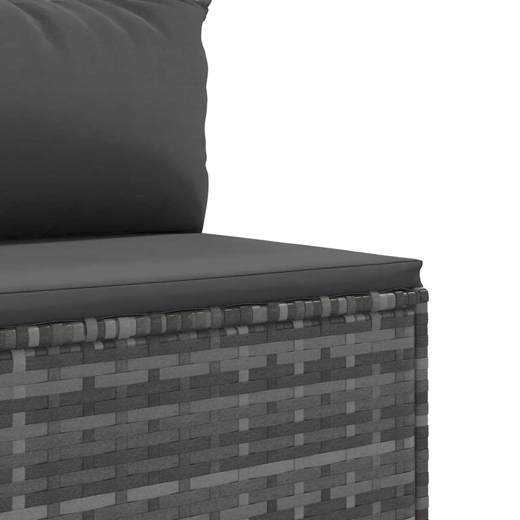 sofasæt 5 dele med hynder polyrattan grå