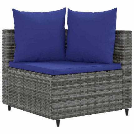 sofasæt 5 dele med hynder polyrattan grå