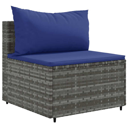 sofasæt 5 dele med hynder polyrattan grå