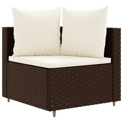 sofasæt til haven 7 dele med hynder polyrattan brun