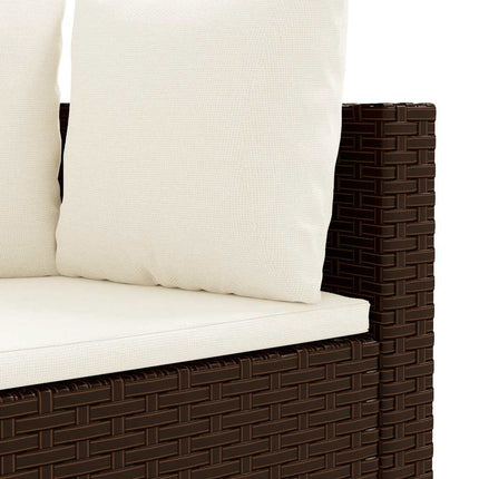 sofasæt til haven 7 dele med hynder polyrattan brun