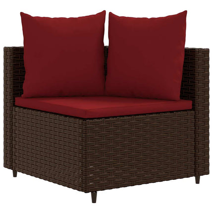 sofasæt til haven 8 dele med hynder polyrattan brun