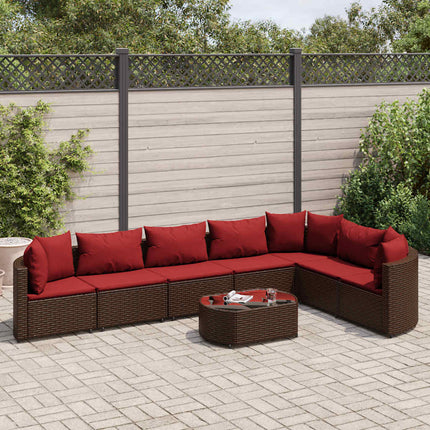 sofasæt til haven 8 dele med hynder polyrattan brun