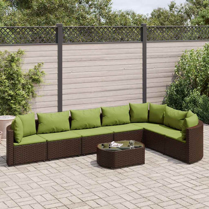 sofasæt til haven 8 dele med hynder polyrattan brun