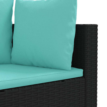 sofasæt til haven 6 dele med hynder polyrattan sort