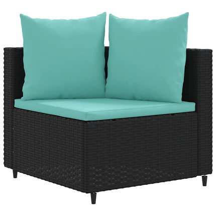 sofasæt til haven 10 dele med hynder polyrattan sort