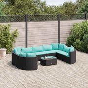 sofasæt til haven 10 dele med hynder polyrattan sort