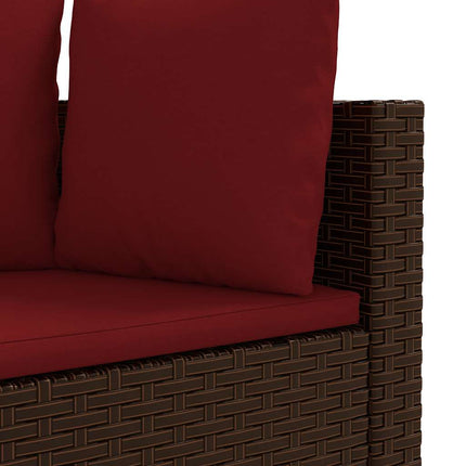 sofasæt til haven 6 dele med hynder polyrattan brun