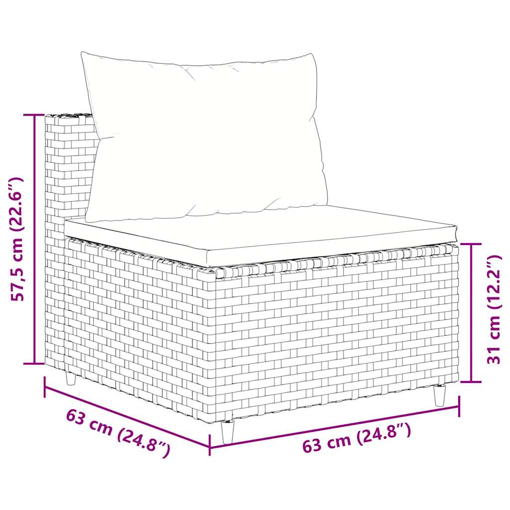 sofasæt til haven 9 dele med hynder polyrattan sort