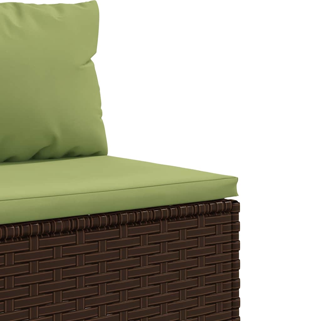 sofasæt til haven 9 dele med hynder polyrattan brun