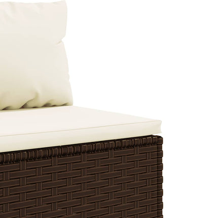 sofasæt til haven 7 dele med hynder polyrattan brun