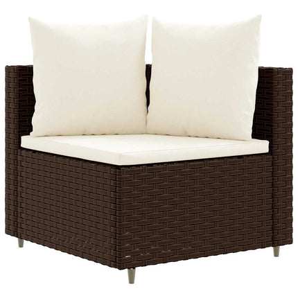sofasæt til haven 5 dele med hynder polyrattan brun