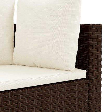 sofasæt til haven 5 dele med hynder polyrattan brun