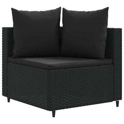 sofasæt til haven 5 dele med hynder polyrattan sort
