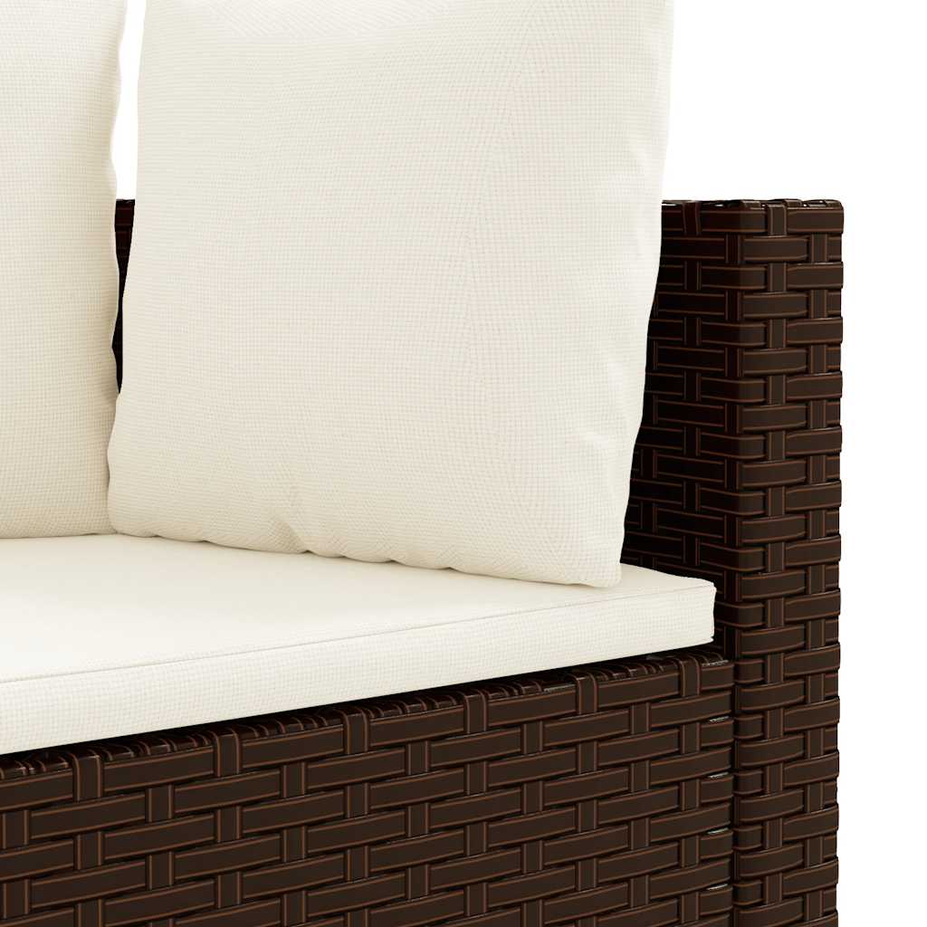sofasæt til haven 3 dele med hynder polyrattan brun