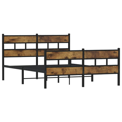sengeramme uden madras 160x200 cm metal røget egetræsfarve