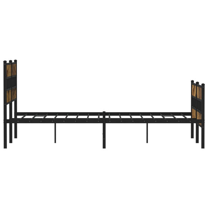 sengeramme uden madras 160x200 cm metal røget egetræsfarve