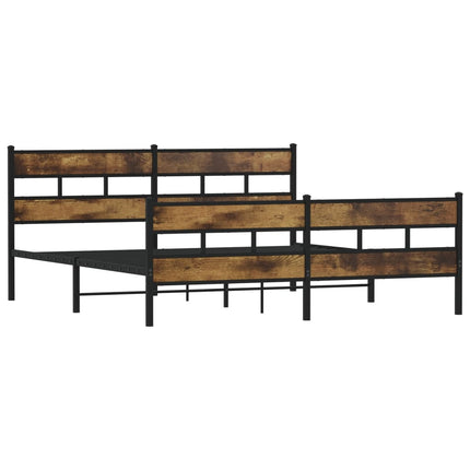 sengeramme uden madras 180x200 cm metal røget egetræsfarve