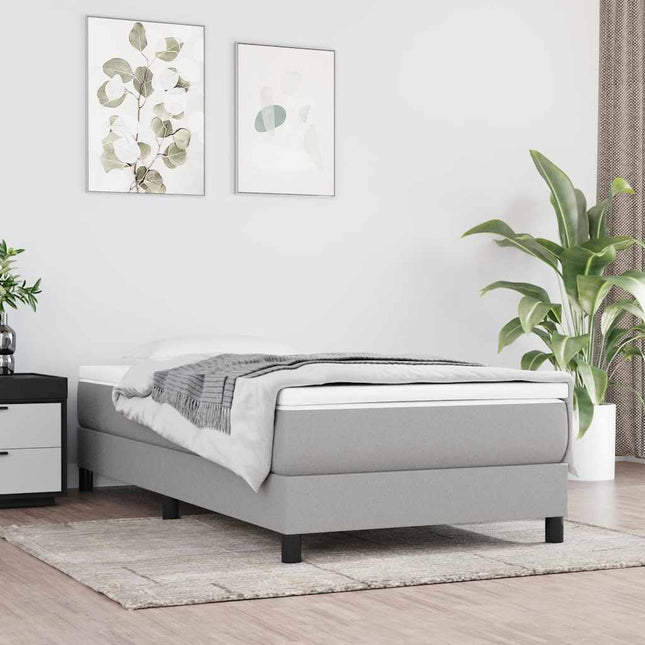 springmadras med pocketfjedre medium til børn 80x160 cm stof lysegrå
