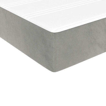 springmadras med pocketfjedre medium 80x210x20 cm fløjl lysegrå