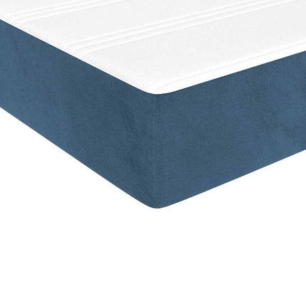 springmadras med pocketfjedre medium 100x210x20 cm fløjl mørkeblå