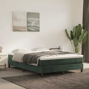springmadras med pocketfjedre medium 120x210x20 cm fløjl mørkegrøn