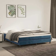 springmadras med pocketfjedre medium 160x210x20 cm fløjl mørkeblå