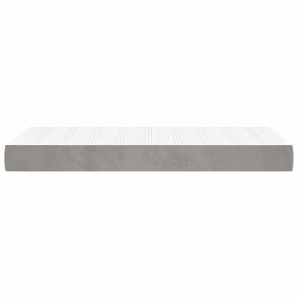 springmadras med pocketfjedre medium 80x220x20 cm fløjl lysegrå