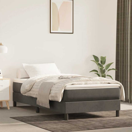 springmadras med pocketfjedre medium 80x220x20 cm fløjl mørkegrå