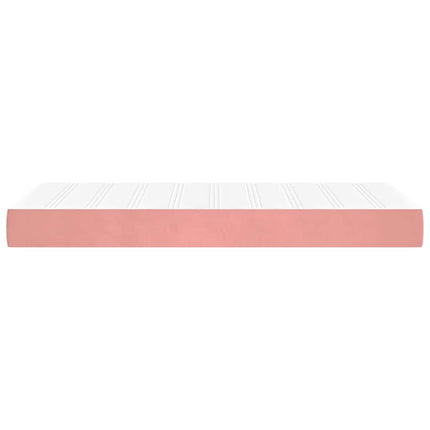 springmadras med pocketfjedre medium 90x220x20 cm fløjl pink