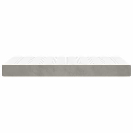 springmadras med pocketfjedre medium 100x220x20 cm fløjl lysegrå