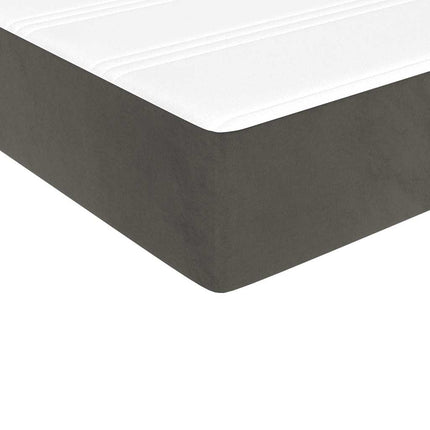 springmadras med pocketfjedre medium 100x220x20 cm fløjl mørkegrå